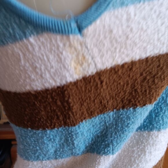 Vintage Women's S/M Handmade Top Sleeveless Mod 1960's Striped Garage Band 1of1 - Picture 6 of 8